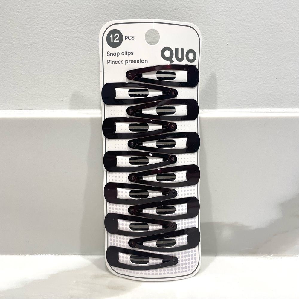 🟢10/$30 NEW Quo Beauty Metal Snap Clips (Dark Brown)